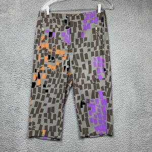 Jamie Sadock Capri Pants Womens 8 Gray Geometric Golf Pickleball Stretch Pockets